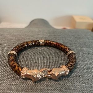 Bronze Milano Italy Leopard Hinge Bangle
